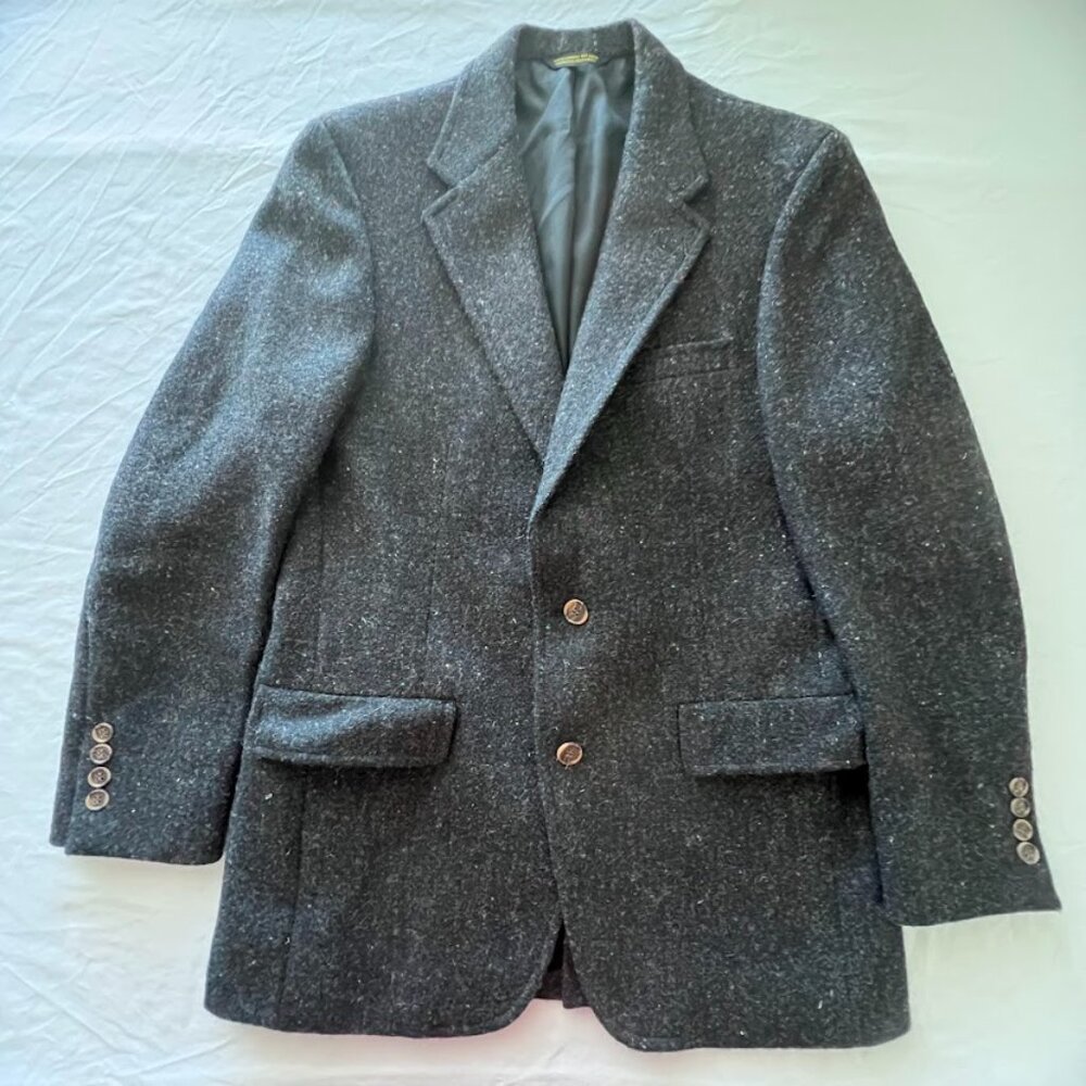 Vintage HARRIS TWEED by Palm Beach Blazer Men's Gray/Multicolor Wool Jacket